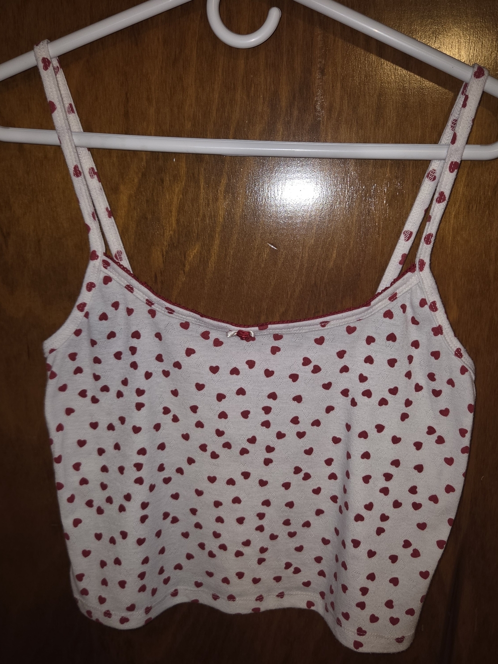 wild fable White Cami with Red Heart Print Sleep Tank